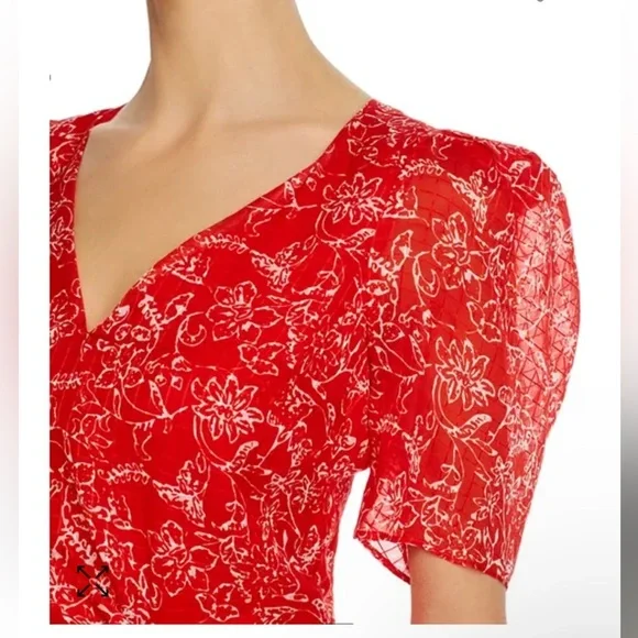 Parker Krislyn Silk Printed Ruched Mini Dress Size 2 - Picture 3 of 9